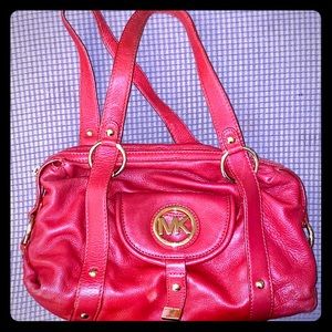 Michael Kors red leather purse